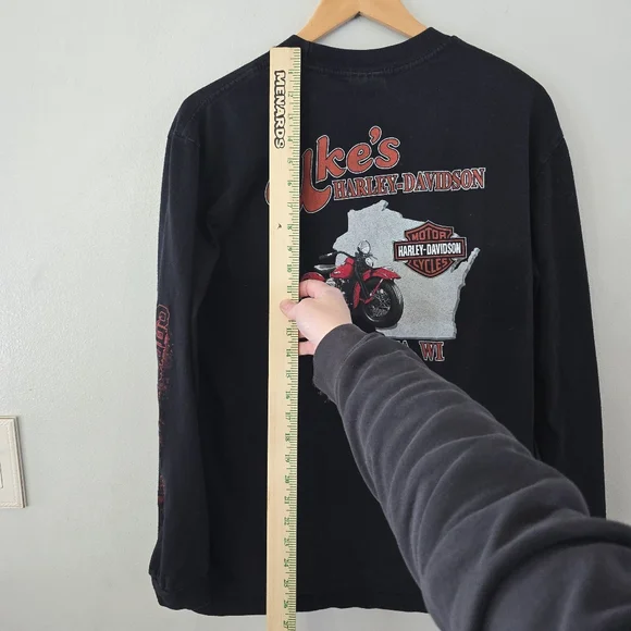 Vintage Harley Davidson Shirt Mens L Joker Clown Flames Long Sleeve 90s y2k * Re